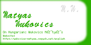 matyas wukovics business card